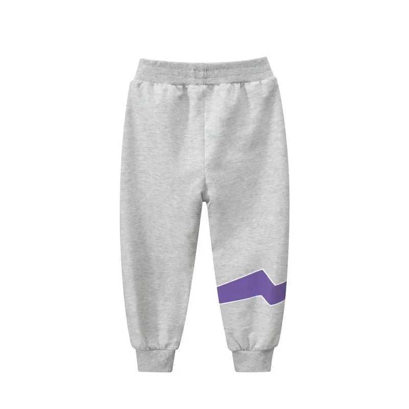 Letter Print Sweatpants for Boys 2025 Spring Autumn New Children Trouser Casual Elastic Waist Sports Kids Pants Grey 2-9YT250318