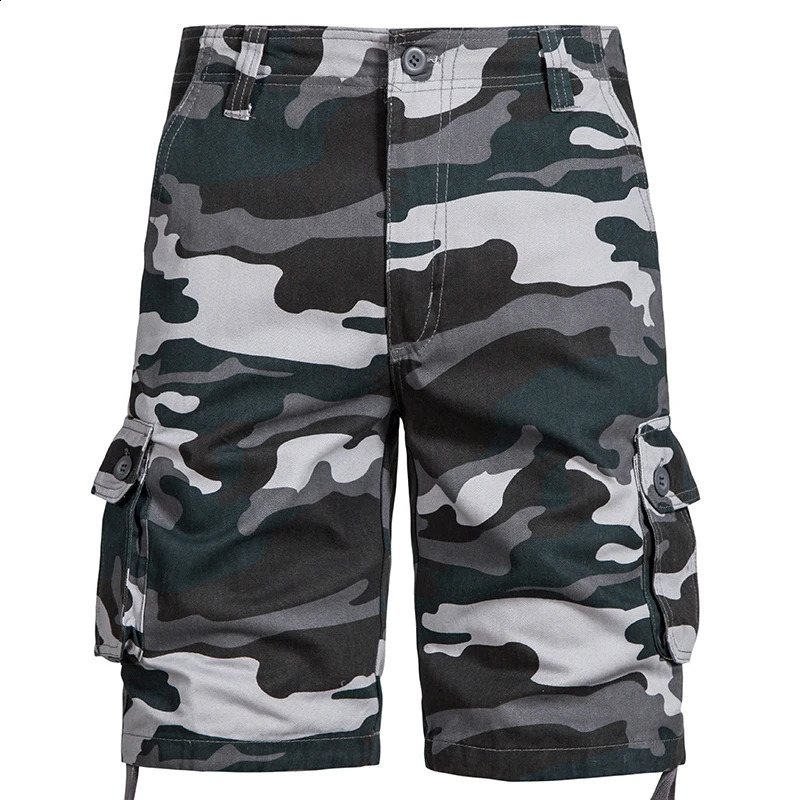 Mens camouflage shorts mens jacket loose casual outdoor sports half pants side pockets cotton comfortable 250319
