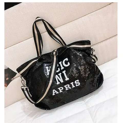 2025 New Women's Large Capacity Glitter Handbag Fashion Yoga Sports Designer Multi functional Travel European and American Popular Leisure Bag