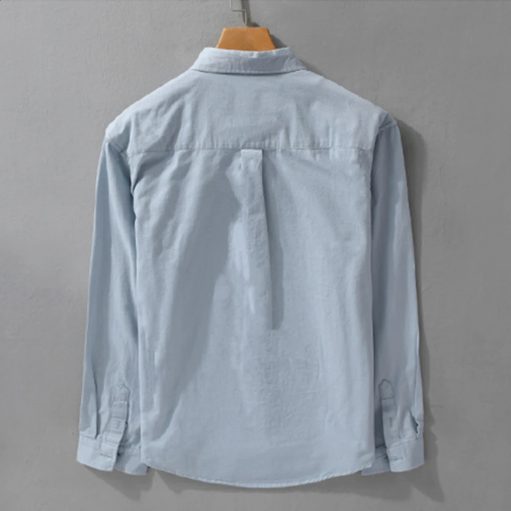 Cotton mens long sleeved soft top for spring and autumn casual wear 250317