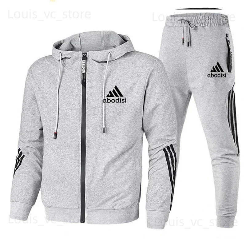 Men's Tracksuits Spring And Autumn New Mens Fashion Sweatshirt Sportswear Printed Hoodie Two Piece Set For Men T250319YVFJ