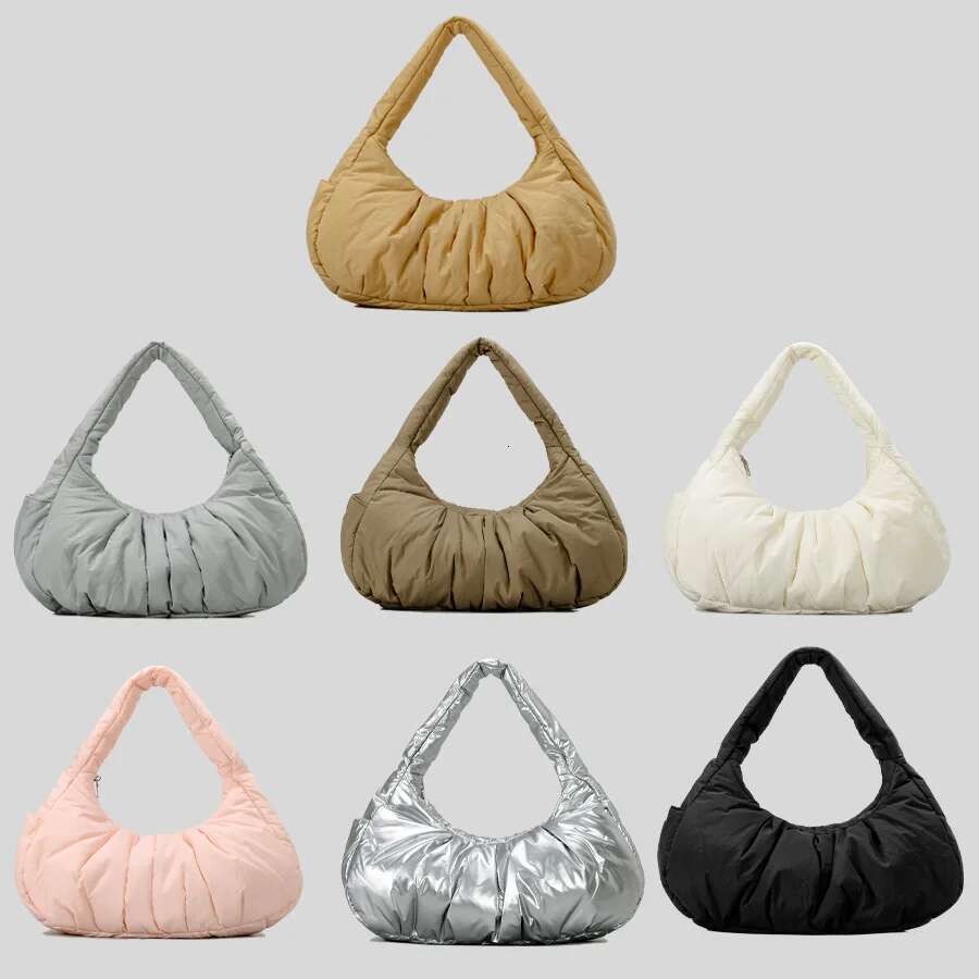Hot Selg Fashion Winter Padded Small Puffy Handbag Light Weight Soft Cotton Puffer Women's Quilted Tote Bag For Ladies