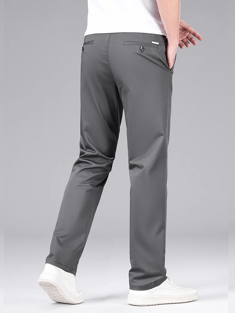 Loose Casual Mens Pants Fashion Straight Comfortable Business Solid Color Classic Male Work Trousers 250311