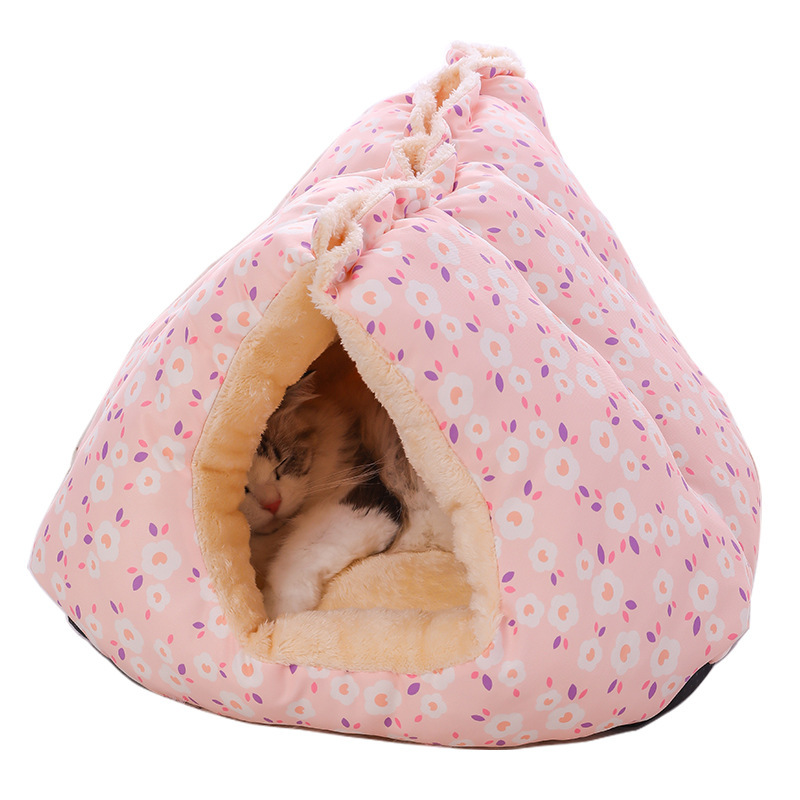 Warm Velvet-Lined Pet Bed - Thick Insulated Cat & Dog Nests for Cozy Winter Nights