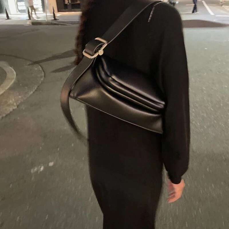 Clip Underarm Bags For Women Designer Handbags And Purses 2024 New In Fashion PU Simple Solid Color Commuting Shoulder