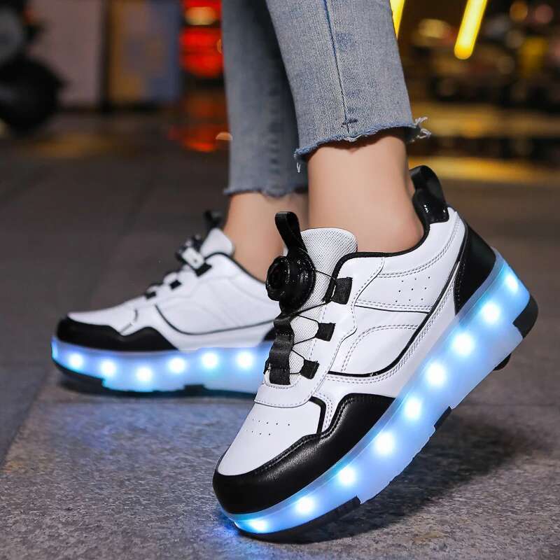 4 Wheel Rage Shoes for Children Boys Hidden with Wheels Girls Sports Roller Skating Outdoor Shoe