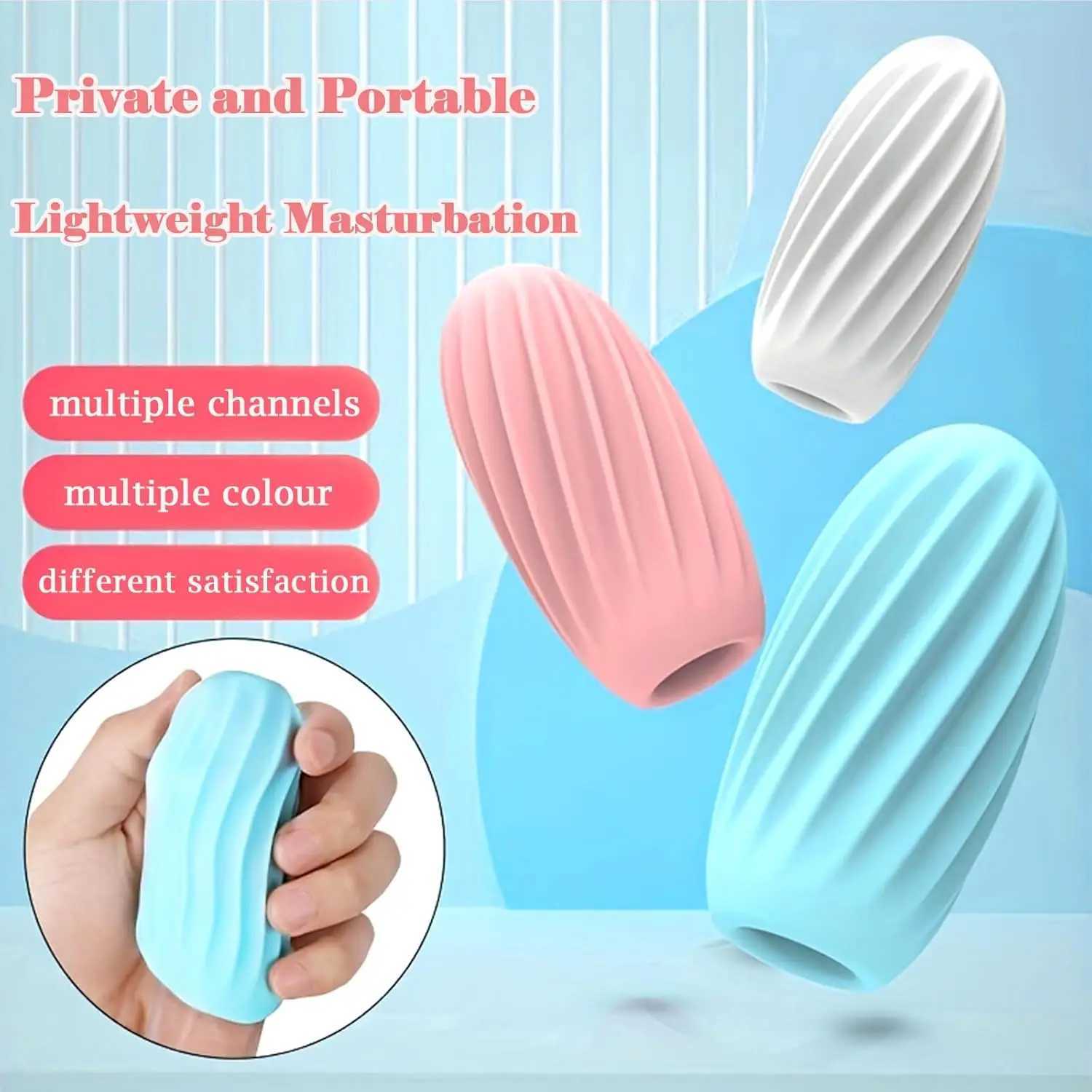 Portable Male Masturbation Cup Glans Stimulator Massager Penis Delay Realistic Vagina Anus Soft Male Adult Sex Toy W250319