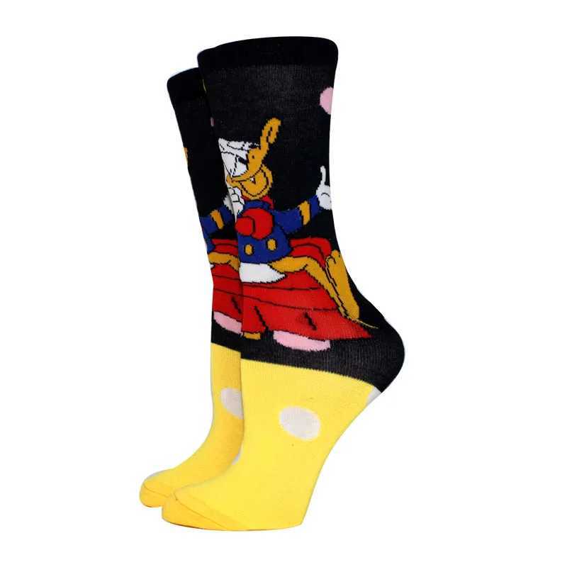 5 pairs of novel cartoon womens socks Kawaii cute duck pattern colorful round neck mens socks Happy and interesting novel socks size 36-43 X250319