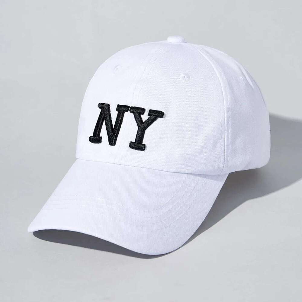 Simple NY Embroidered Baseball Cap Trendy Solid Color Unisex Dad Hat Lightweight Adjustable Sun Hats For Women Men