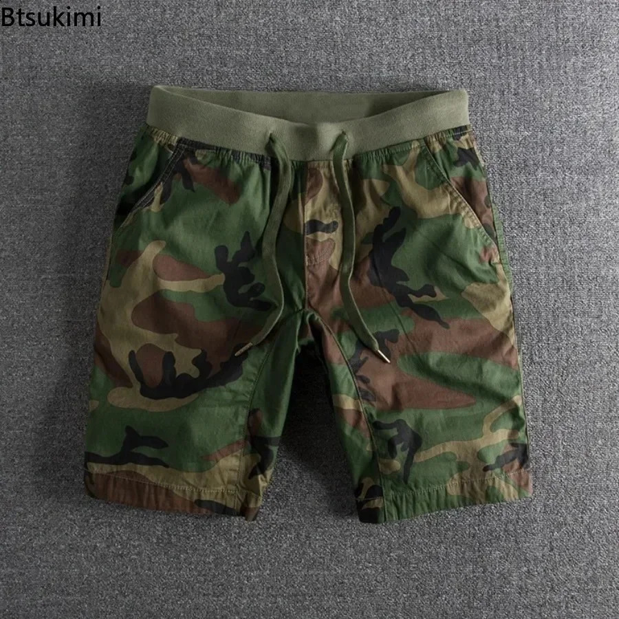 Summer high-quality camouflage shorts mens casual shorts fashionable elastic waist comfortable loose mens sports pants 250317