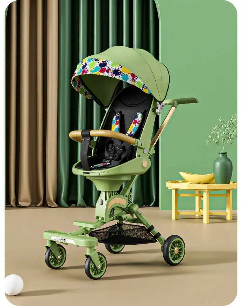 Baby strollers can be used for lying down and sitting with high view lights for 0-3 years old and foldable two-way baby strollers for carrying travel 