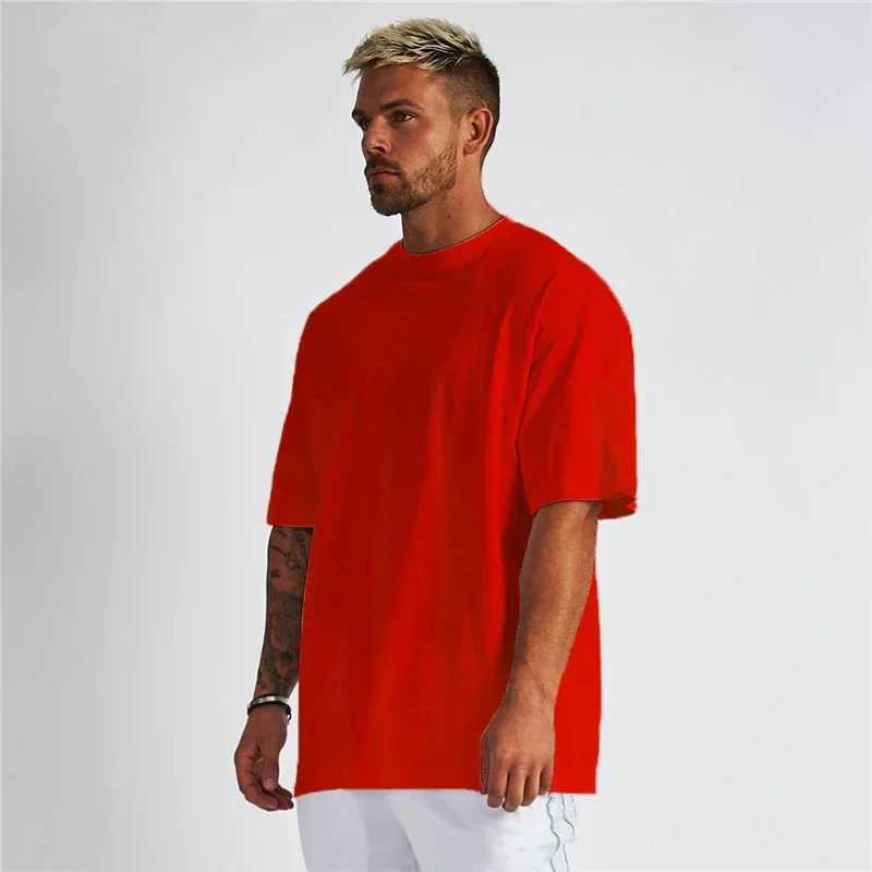 Solid color gym running sportswear fitness ultra-fine cotton shirt mens hip-hop short sleeved fitness muscle T-shirtT250318