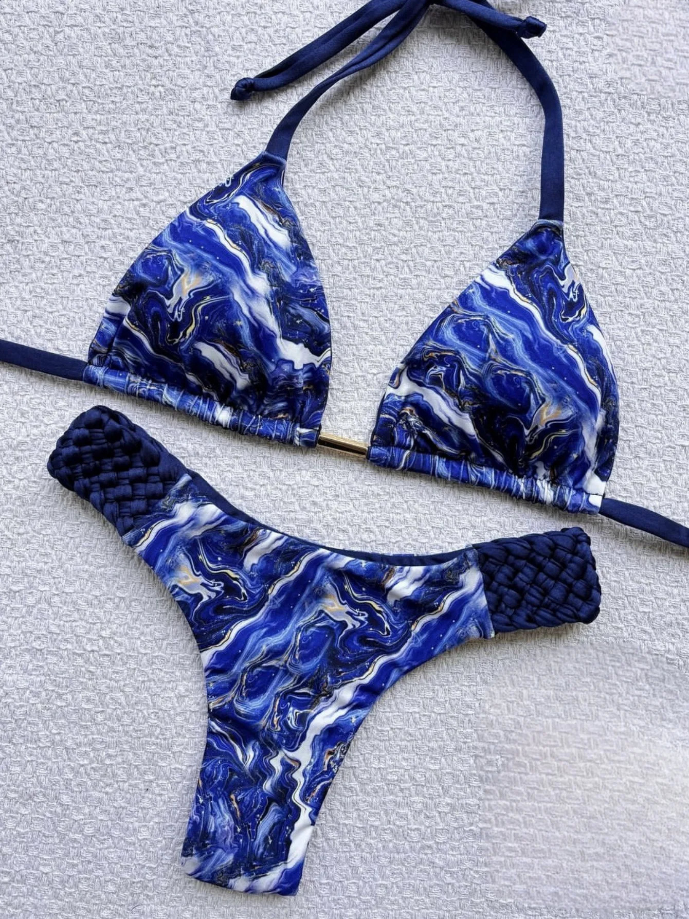 RUOTONSEPT Print Halter mini thong high cut bikini womens swimsuit twopiece 250319