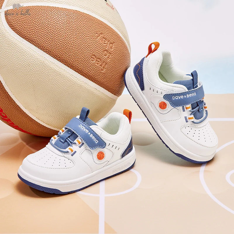 Dave Bella Girlss Fashion Sneakers Kids Anti-skid Casual Shoes Beige Rubber Soles Shoes Childrens Board Shoes DB1250021 250319