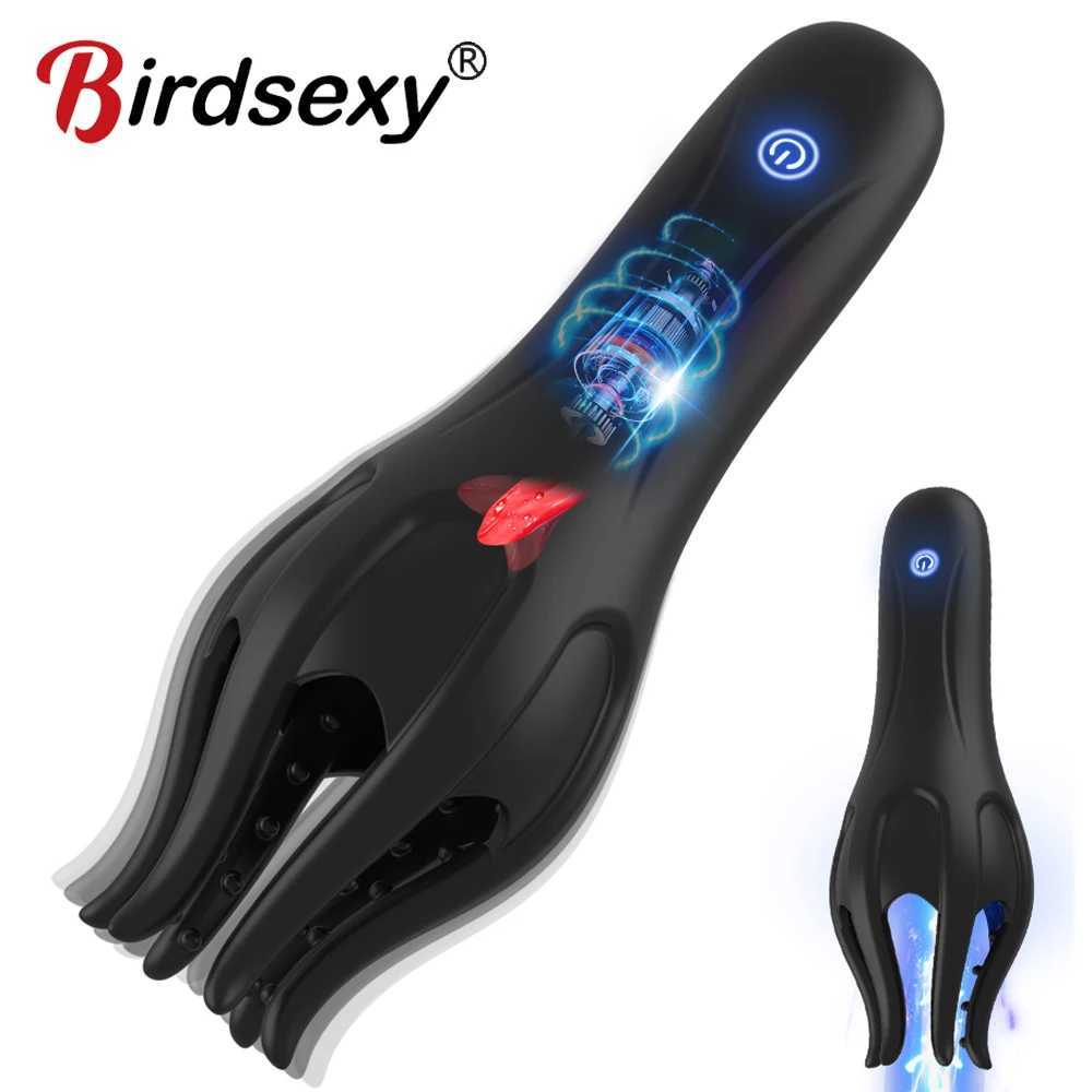 Male Tongue Licking Penis Masturbator Oral Orgasm Masturbation 10 Speed Glans Vibration Massager Endurance Training Sex ToysXJ250319