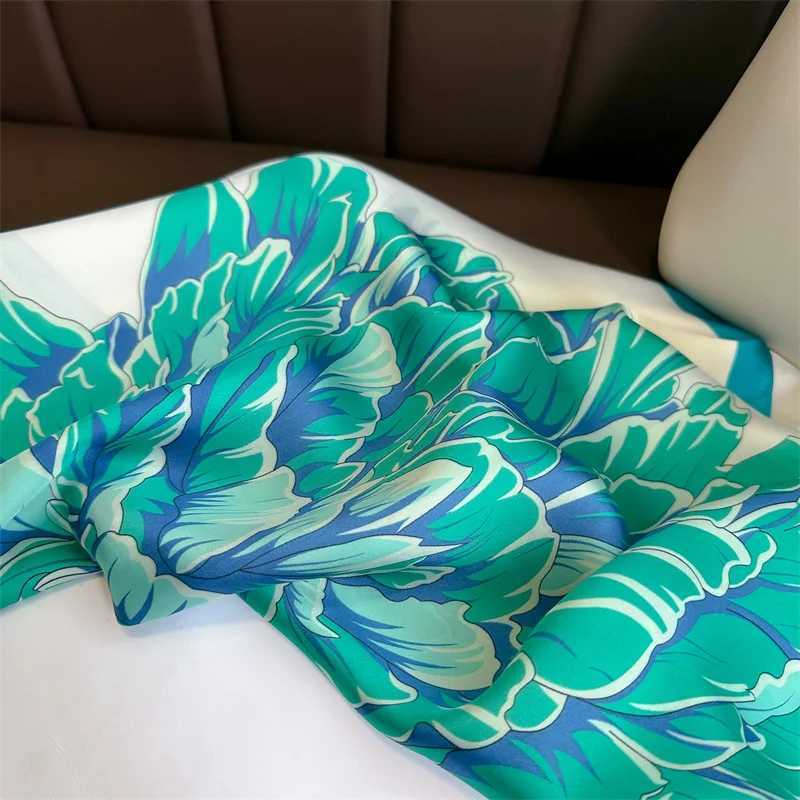70 * 70cm silk square scarf soft print hair collar hair clip headscarf ribbon tie pocket fashionable decoration X250319