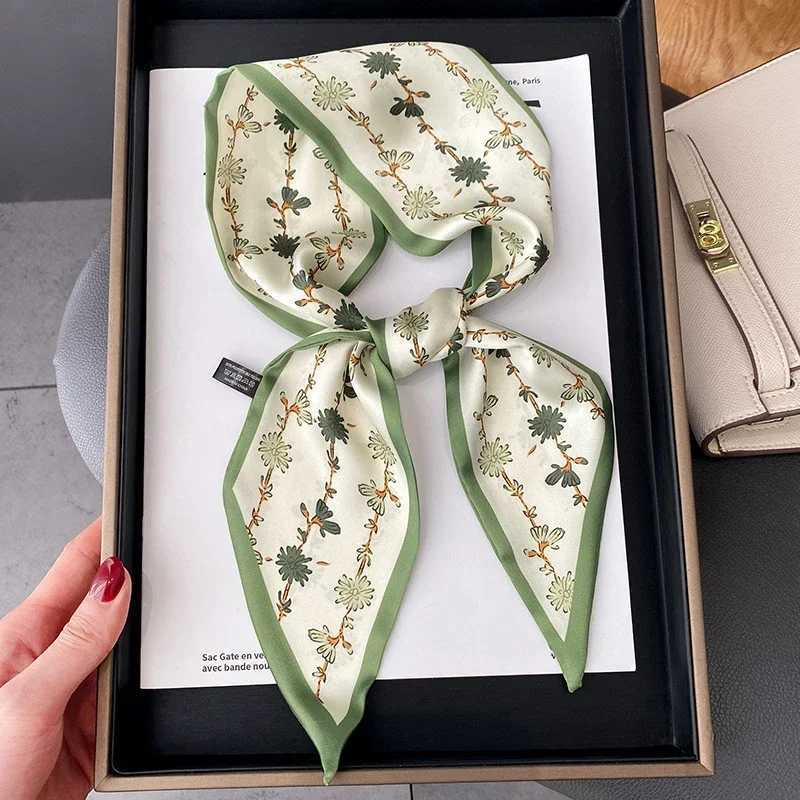 Fashion Print Hair Ribbon Scarf Wen Neck Tie Bag Scarfs Satin Silk Skinny scarves Ladies Foard Floral Bands 2024 New X260328