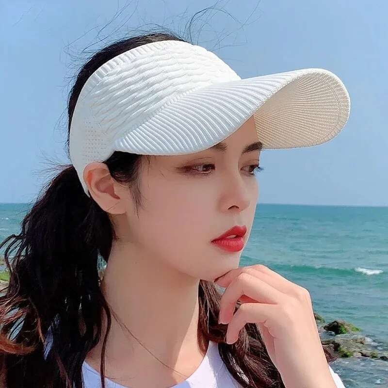 New Women Anti-Uv Sun Hats Breathable Adjustable Empty Top Visor Caps For Men Tennis Golf Running Travel Beach Sport Outdoor Hat