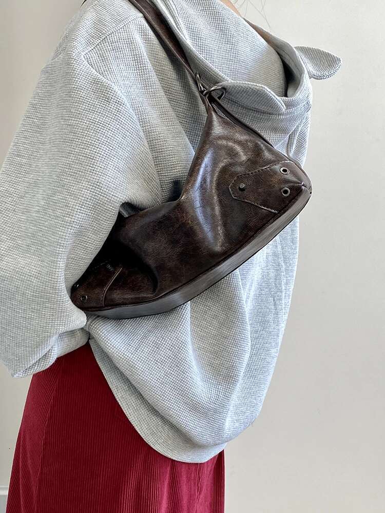 Pu Leather Retro Women's Underarm Cool Y2k Girls Vintage Small Shoulder Bags Simple Female Crossbody Bag Handbags Purse