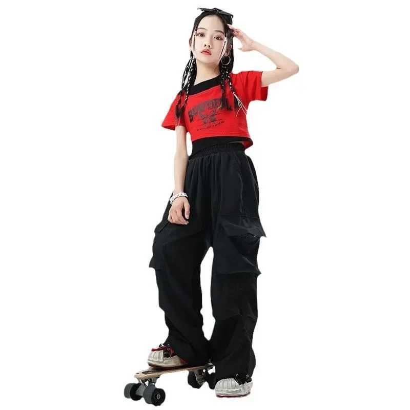 Girls Sports Cargo Pants Kids Fashion Straight Baggy Trousers Children Streetwear Sweatpants Teenager Vintage Casual PantsT250318