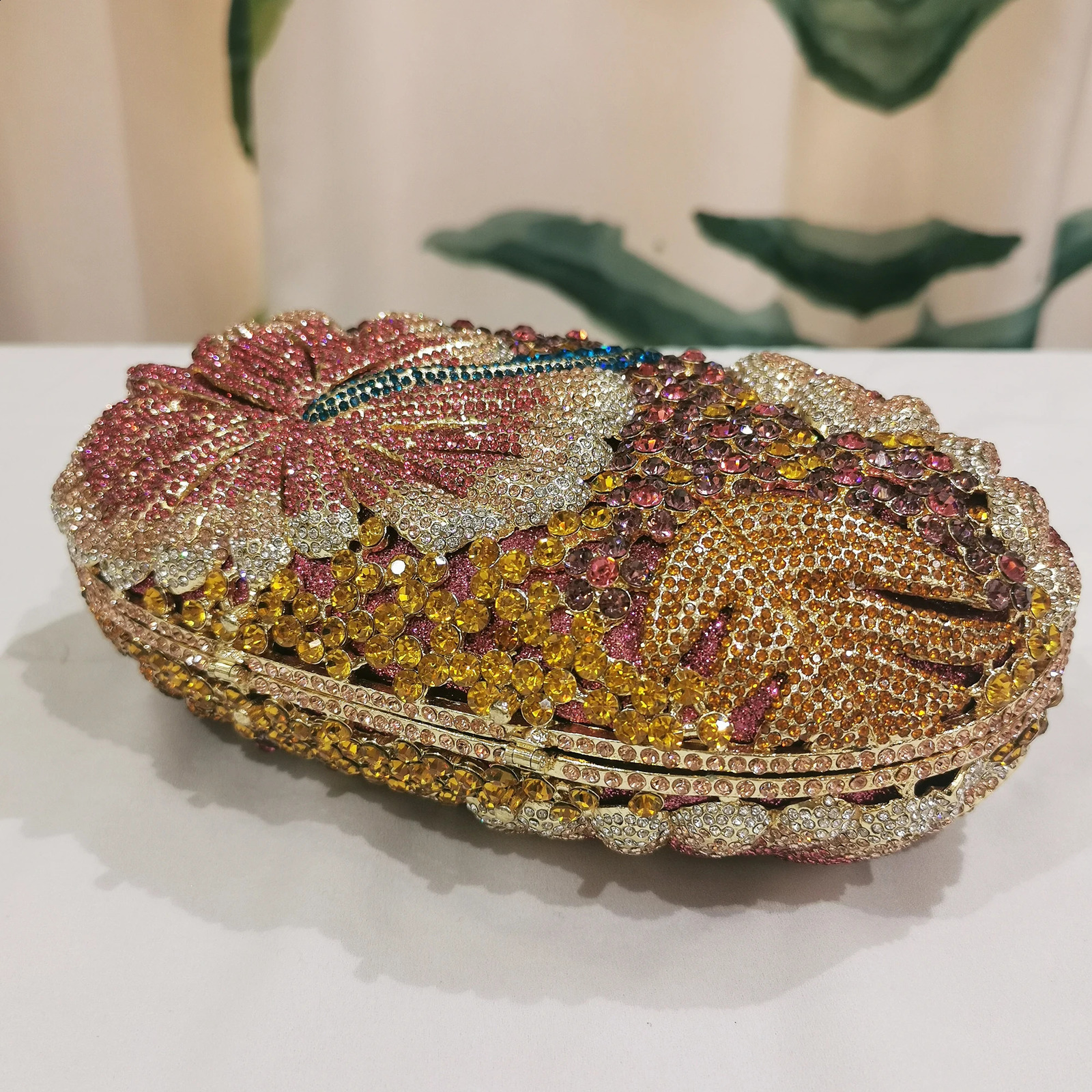 Blue/Yellow/White Multicolored Diamond Crystal Clutch Rhinestone Women Clutches High Quality Phone Wallet Party Purse Bag 250314