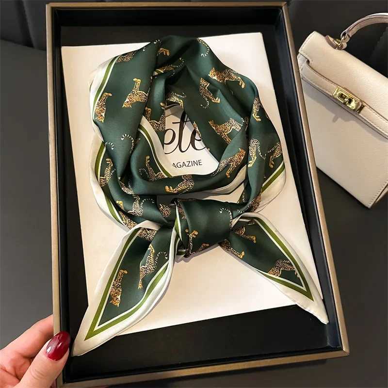 Leopard Scarf Skinny Ribbon Hair Wen Neck Kerchief Foard Soft Hair Summer Spring Scarf Pocket Handle Ribbon X250319