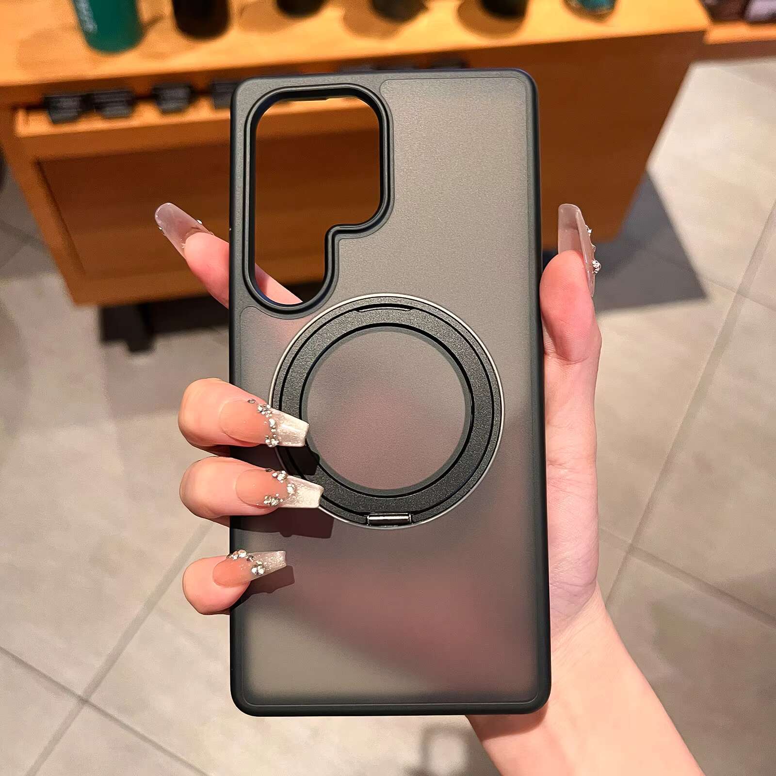 Hot 2025 New Shockproof Wireless Charging Magnetic Stand Mobile Phone case for Samsung S24 ultra Plus