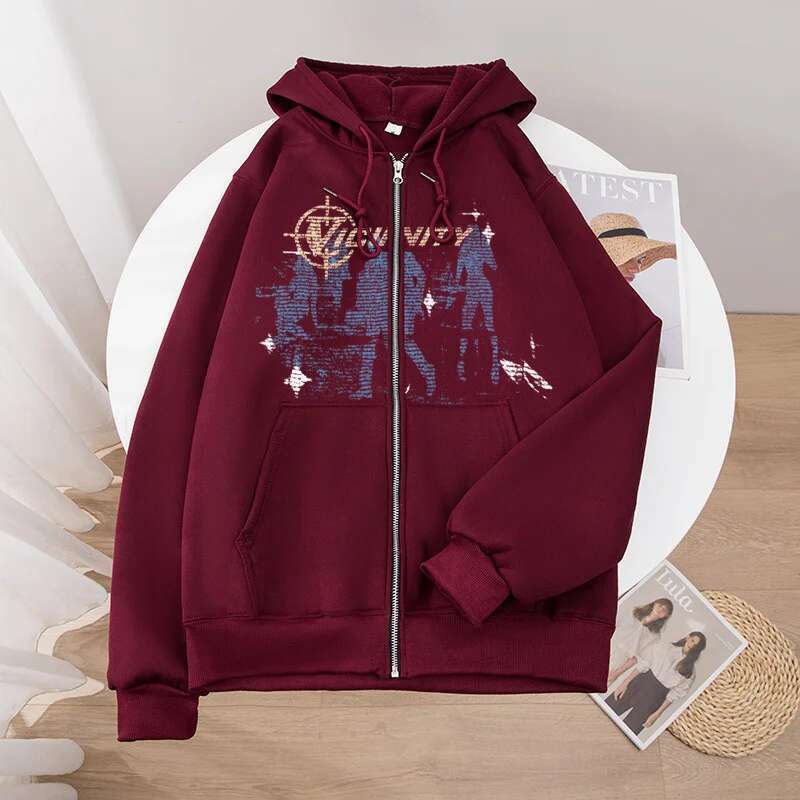 Super Large Hoodie with Printed Zipper, Neighborhood Collection, 2024