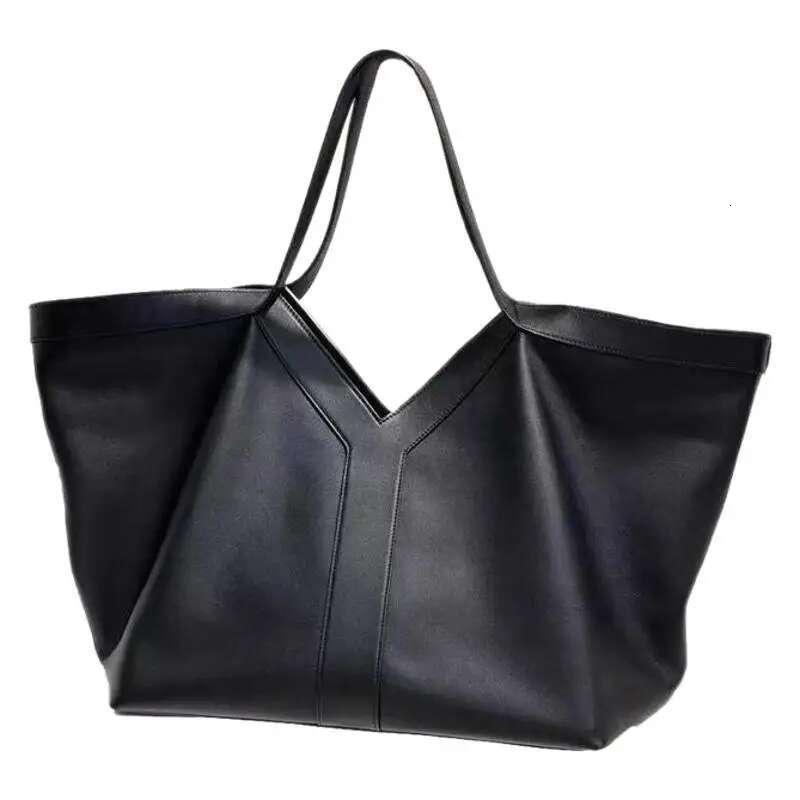 High-End Brand Genuine Leather Women's Tote Retro Large Capacity Underarm New Y Letter Design Versatile Shoulder Bag