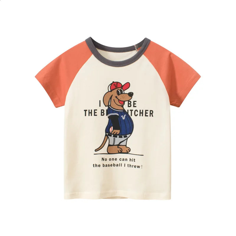 Summer Childrens Short sleeved Graphic Tshirt Cartoon Printing Boys Top 28 Year Old Baby 250319