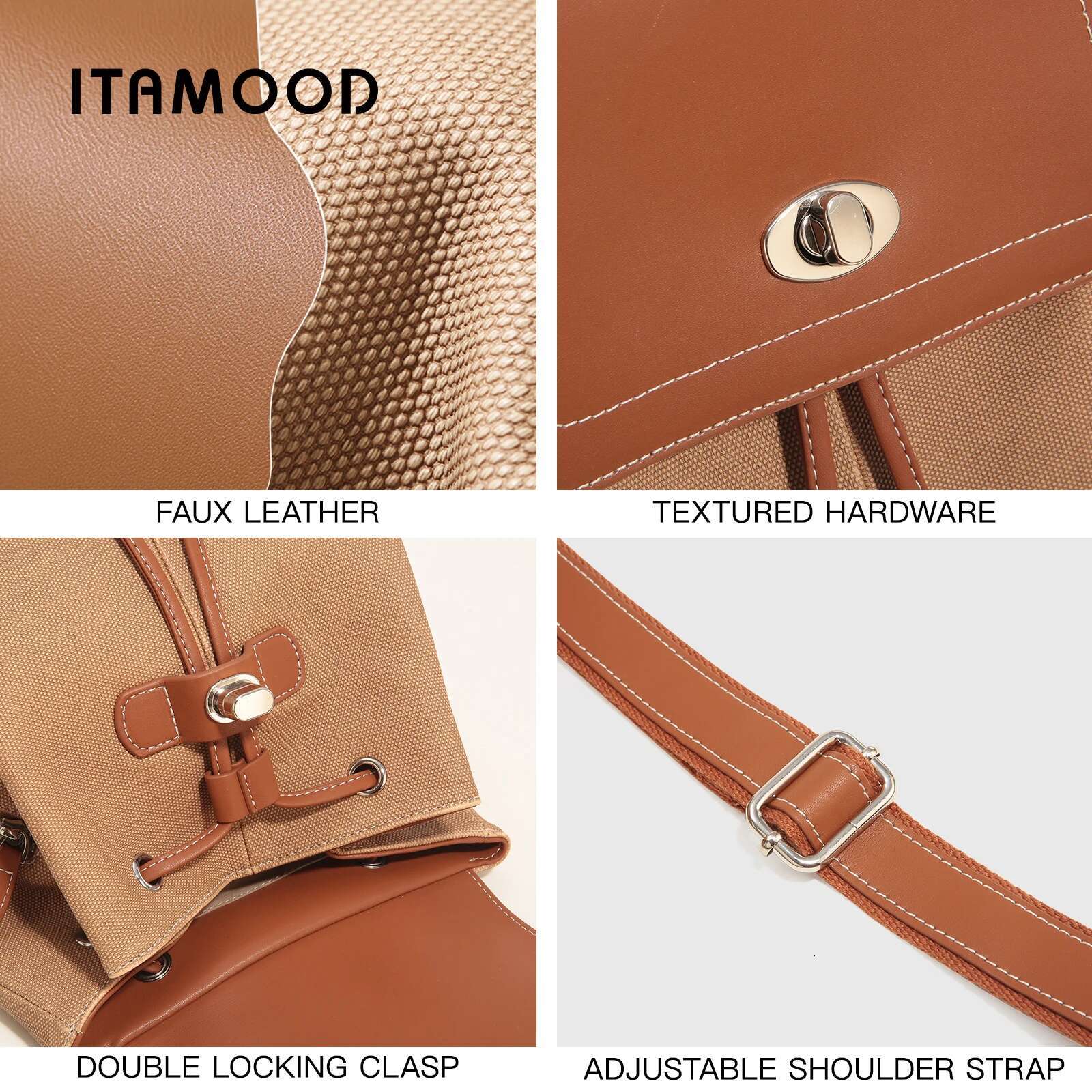 ITAMOOD New Shoulder Bag Senior Sense Of Collision Color Blocking Versatile Commuter Backpack Large-Capacity Schoolbag