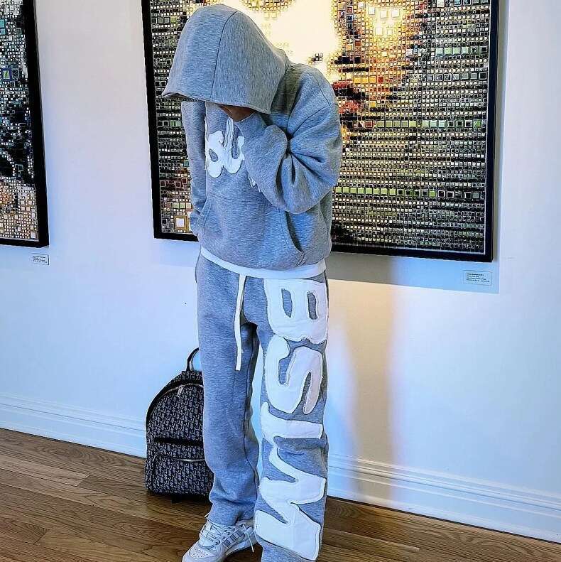 Autumn and winter new hoodie, personalized style, high street hip-hop, letter embroidery, fashionable casual pants, unisex