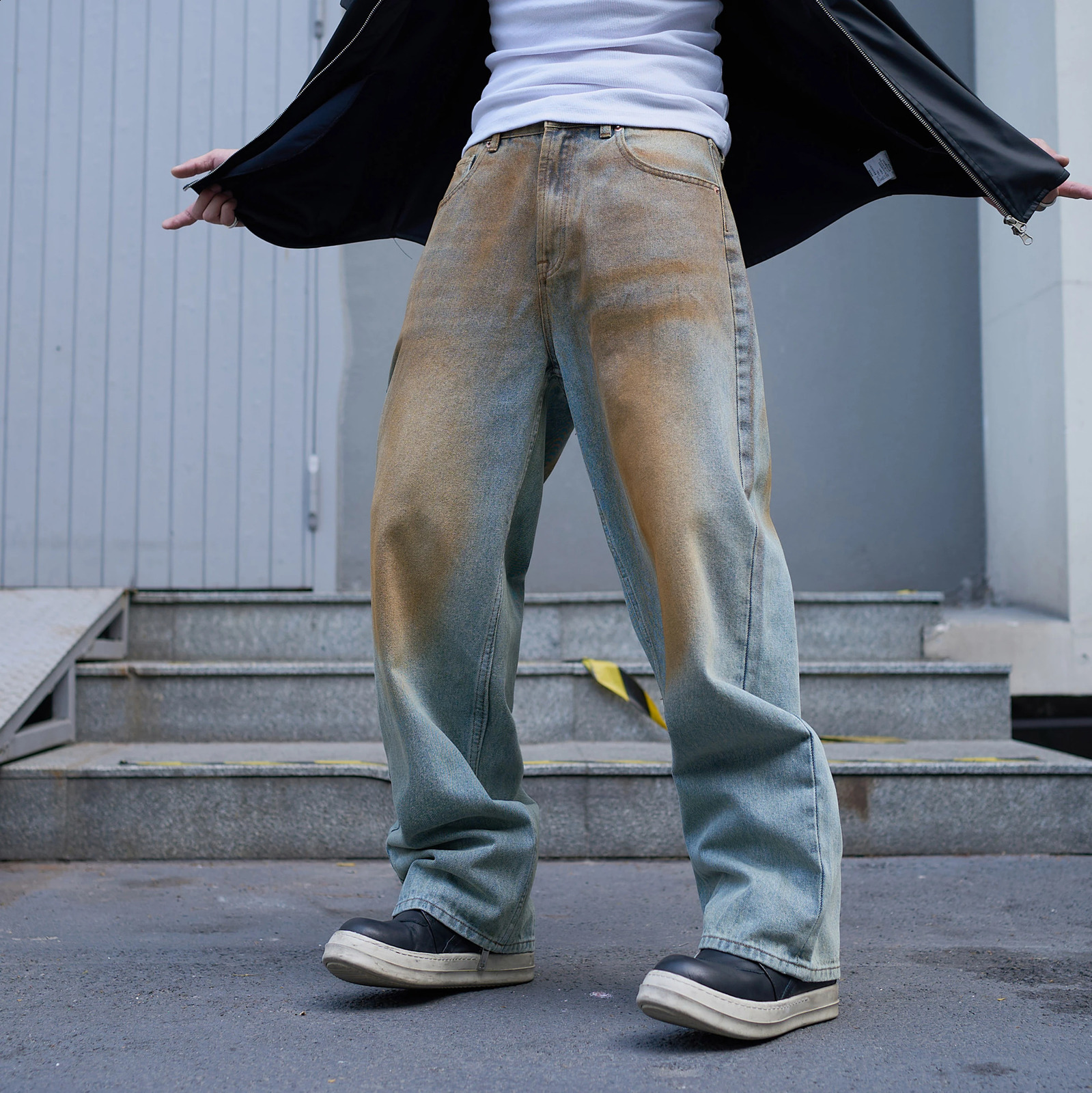 A03 RockCanRoll Good Quality Washed Loose Fitting Stylish Fashion Denim Jeans 250319