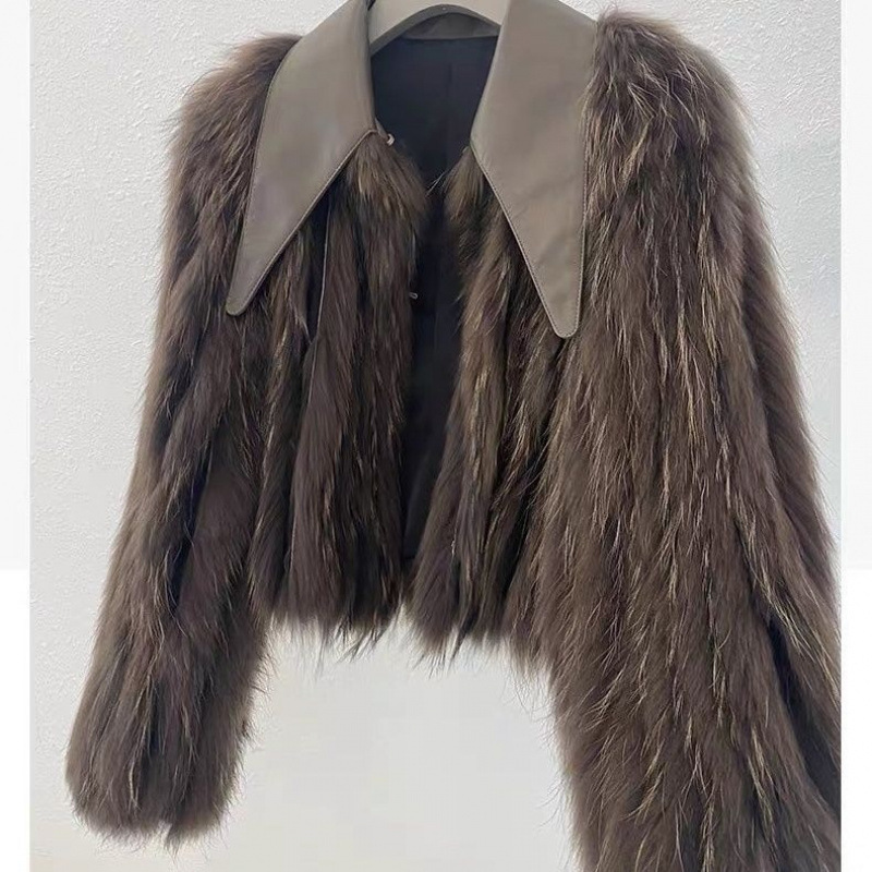 Autumn and winter new Maillard Korean version raccoon grass women's short style temperament versatile fur coat thickened