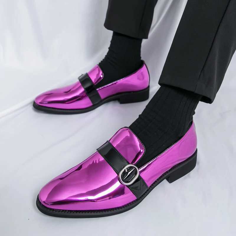 Womens Purple Mens Formal Shoes Plus Size 48 Designer Bright Patent Leather Shoes for Men Party Dress Wedding Shoes Man OxfordXJ250319