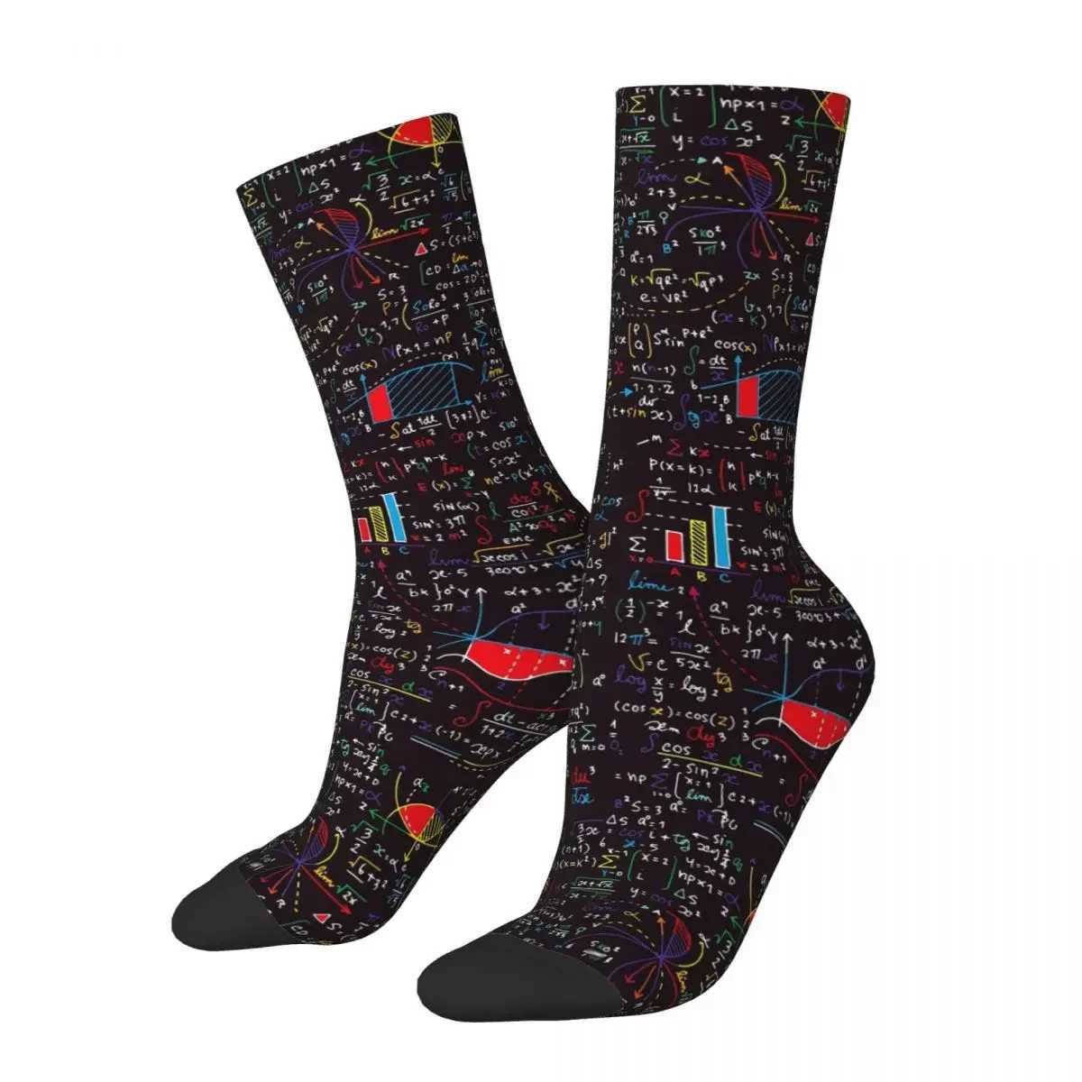 Color mathematical formula socks Harajuku sweat absorbing long socks seasonal unisex birthday gift socks accessories X250319