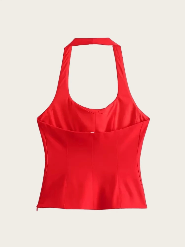 RFZA Womens Strapless Set Tank Top ONeck Side Zipper Sexy and Fashionable 250319