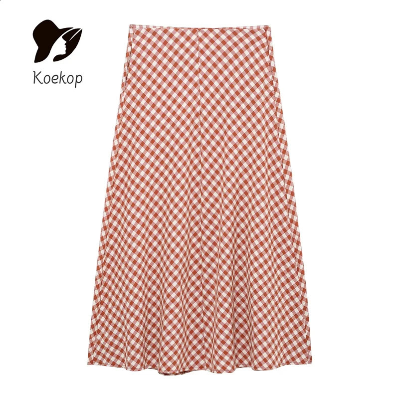 Koekop womens fashionable checkered shorts backless top and retro casual high waisted chic temperature maze skiing 250318