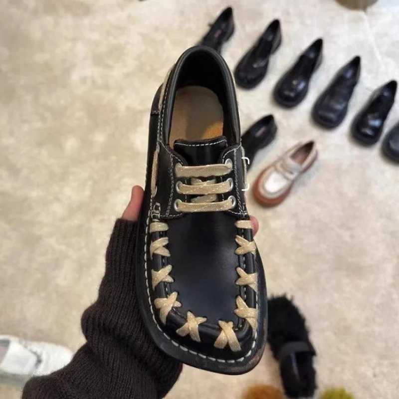 3cm flat shoes for women made of natural cow leather Oxford soft sole comfortable roller coaster ethnic roller coasterXJ250319