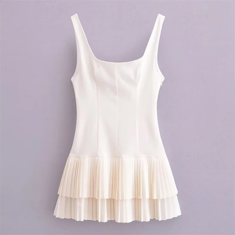 Womens sexy party chic sleeveless Cami dress solid pink zipper mini skirt fashion 2025 summer vest 250319