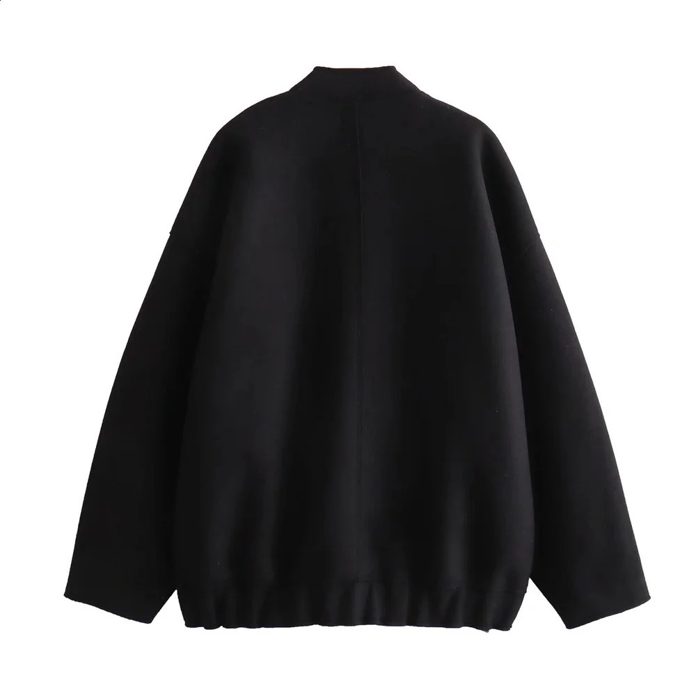 UNIZERA Spring Womens Baseball Jacket Loose and Versatile Black Long Sleeve Pilot 250317