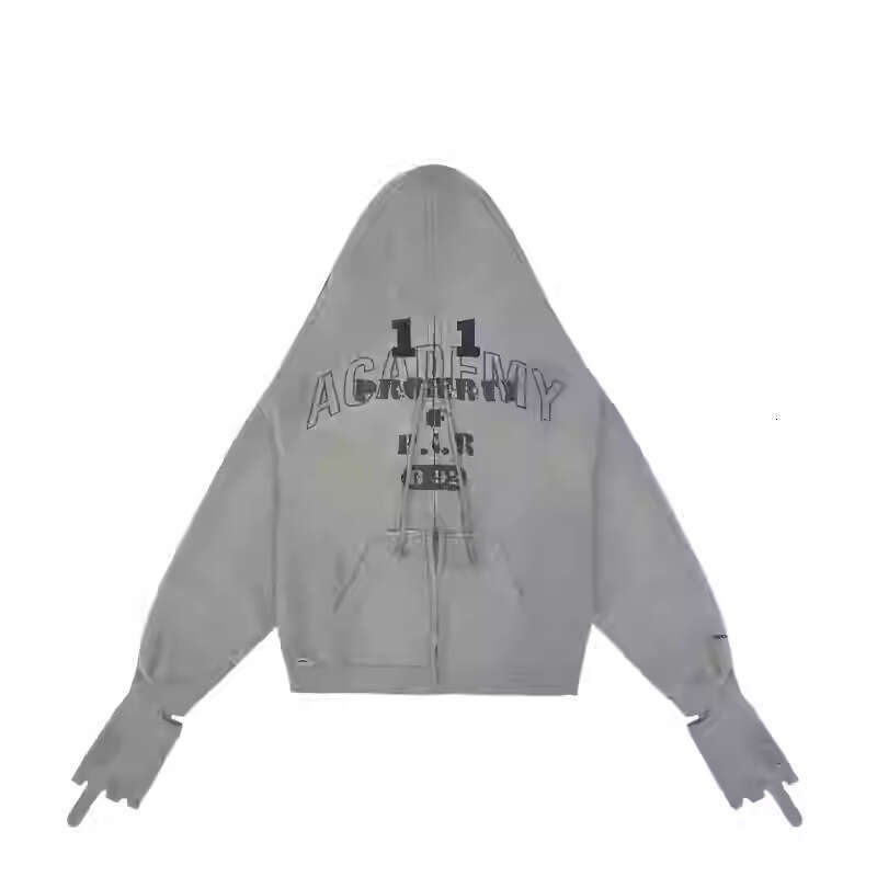 Grailz American style two in one shoulder zipper cardigan hooded sweatshirt men's trendy brand jacket