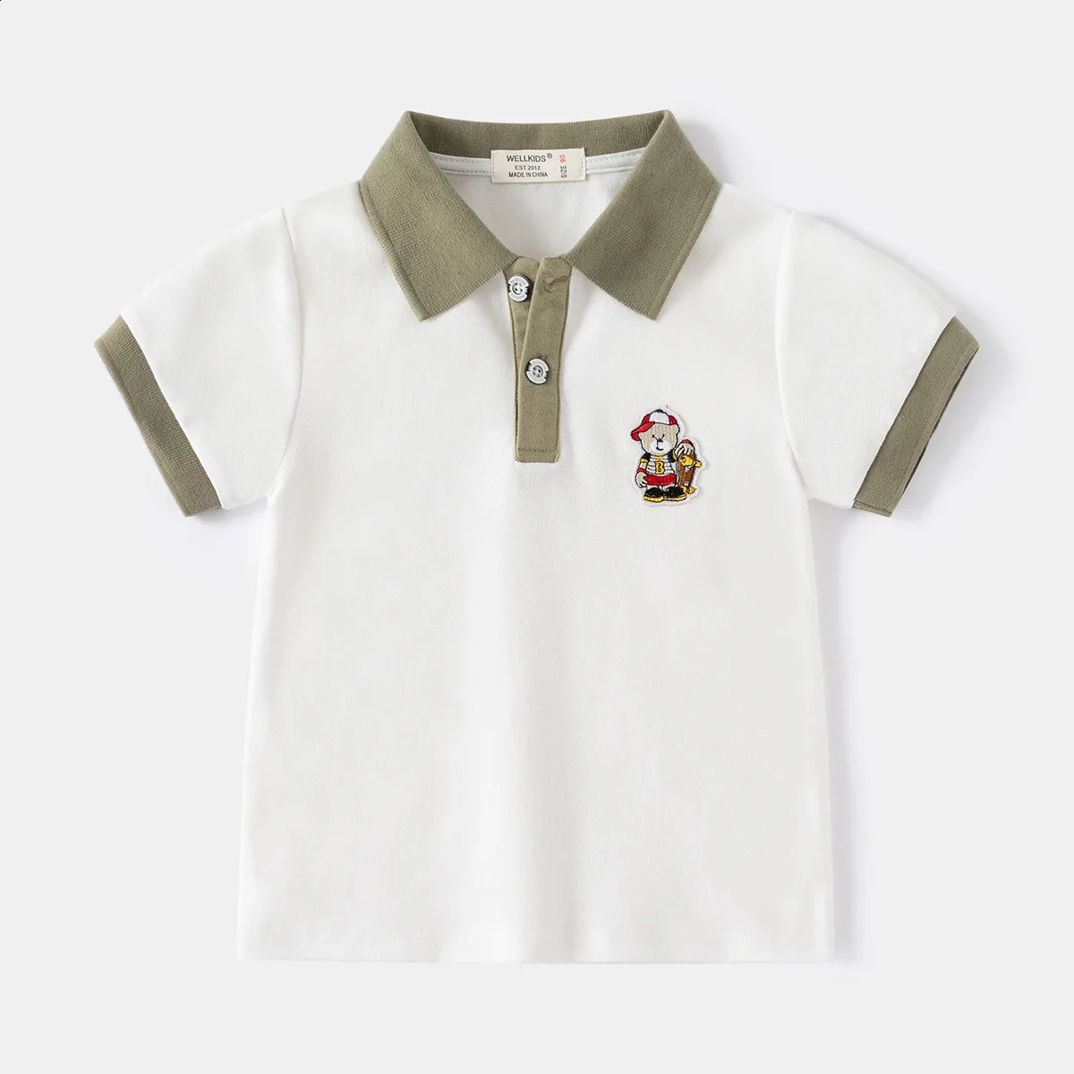 Baby Boys Short-sleeved T-shirt Summer Boys Color Blocking Short-sleeved POLO Shirt Baby Cartoon Tops 250319