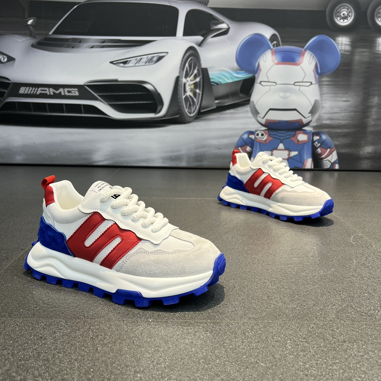 2025 spring new thick sole NEW casual men's fashion increase leather sports shoes