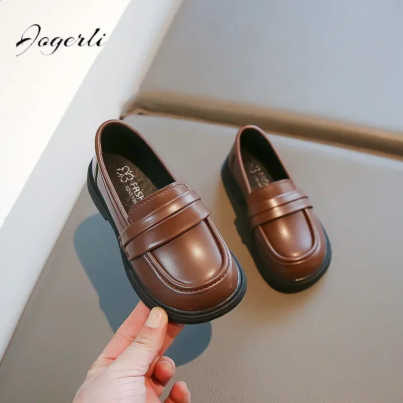 Girls PU Leather Shoes SpringSummer Collection Childrens Soft Bottom Princess Apartment Black School Casual 250319