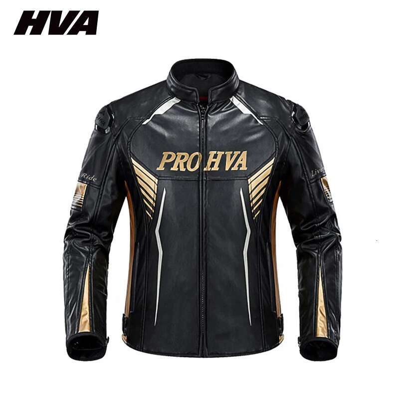 HVA Men's Protective Gear Reflective Riding Jacket Retro Cruise Leather And Leisure Motorcycle Clothing