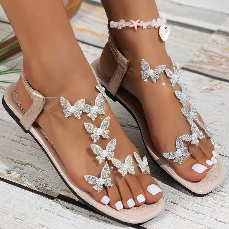 New Arrival Womens Sandals Bohemian Style Sandals Summer 2025 New Flat Sandals Inkless Beach PVC Sandals Summer Womens Elegant Shoes T250318