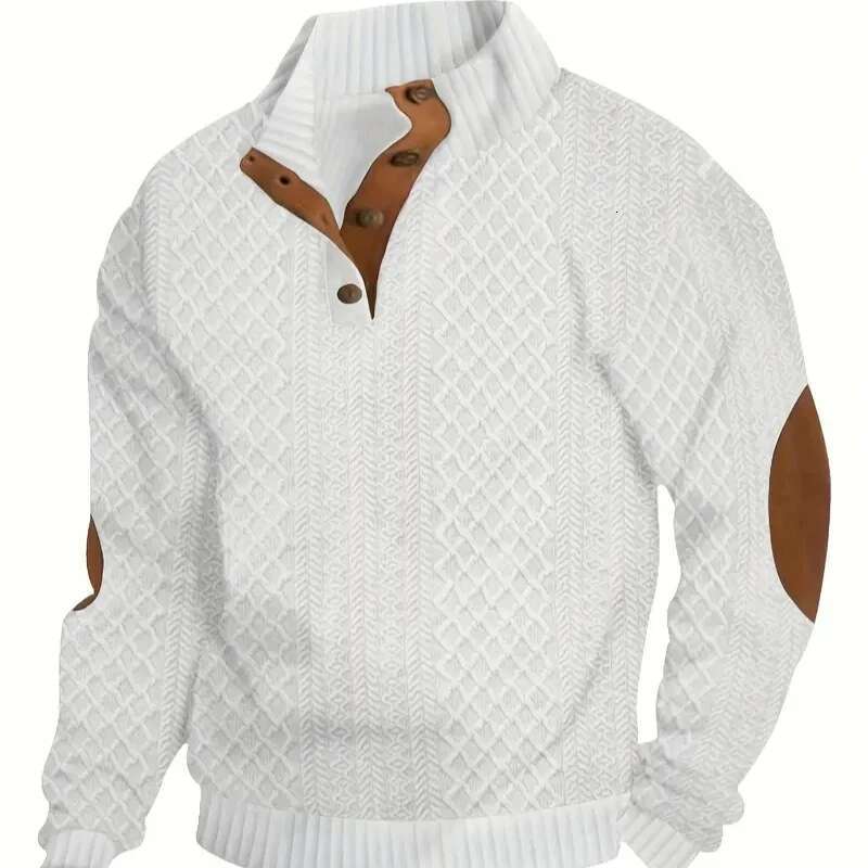 Street Fashion Trend Autumn Polo Shirts Men Stand Collar Button Contrast Color Youthful Vitality Casual Loose Long Sleeve Tops