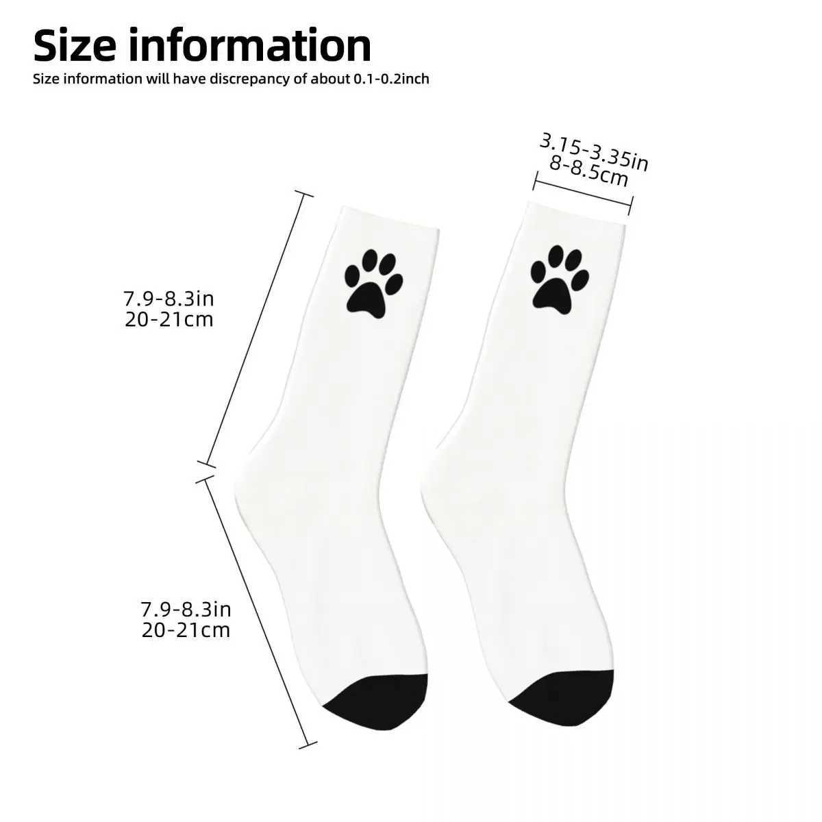 Paw Print Pattern Black Pawprint Mens and Womens Socks Bicycle Novel Spring/Summer Autumn Winter Stocking Gift X250319