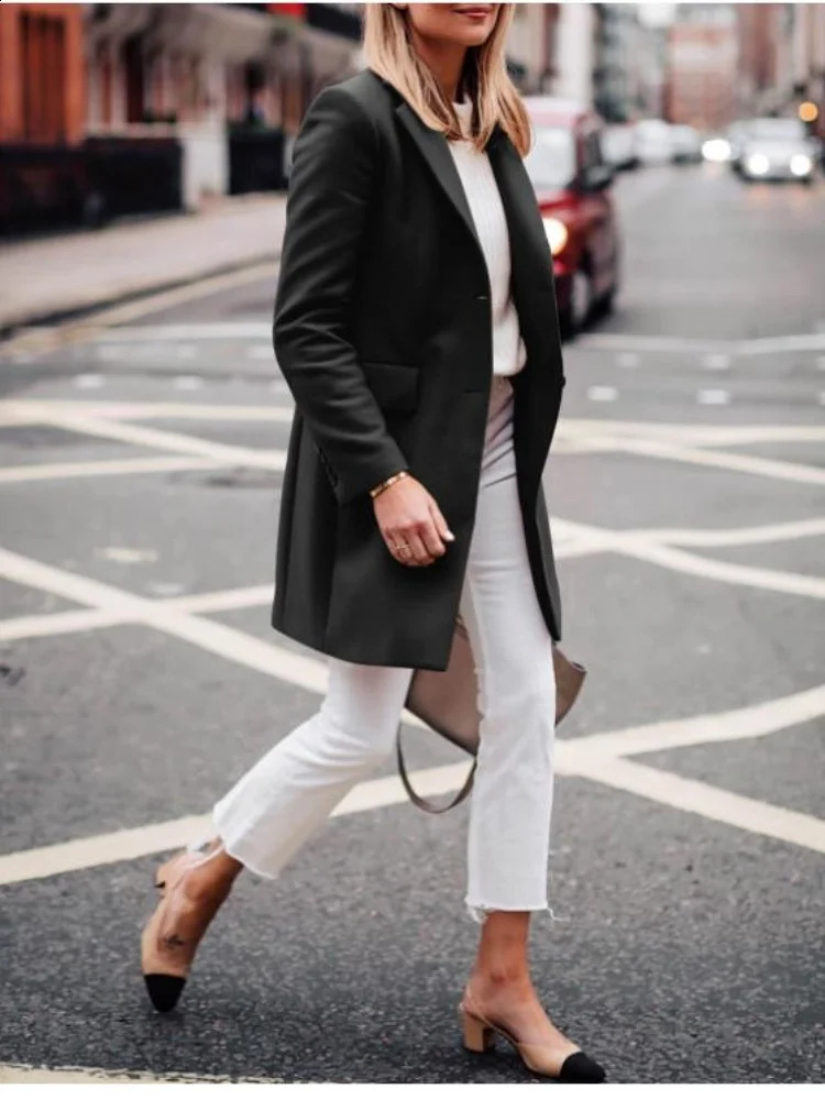 Womens winter warm wool jacket with single chest lining womens lapel fashionable clothing accessories 250319